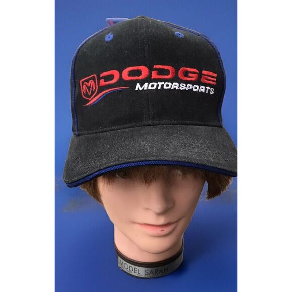 DP Racing Other - NEW Black Dodge Motorsports Strapback Hat Cap DP Racing Chrysler Corporation USA